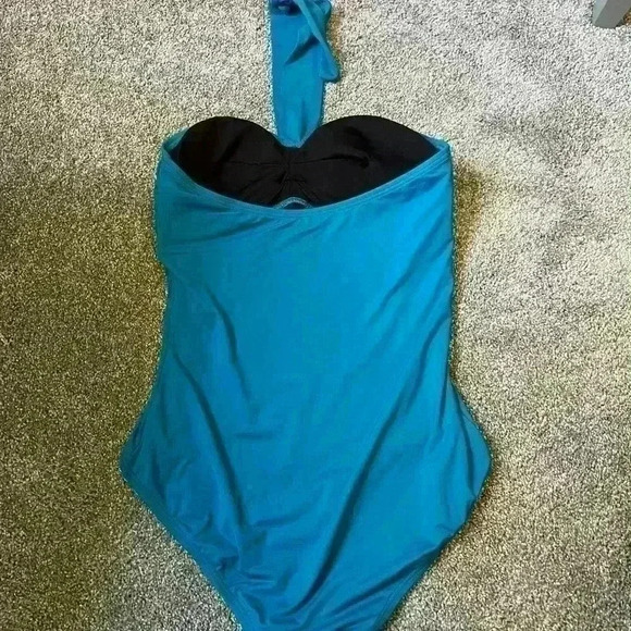 MICHAEL Michael Kors Blue Bathing suit halter neck size 10 - Picture 3 of 4